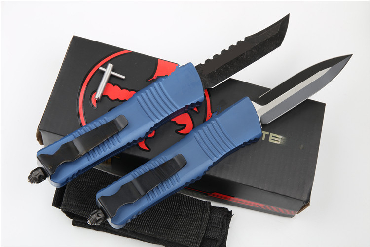 Blue Handle Outdoor Folding Knife, Aviation Aluminum Alloy 6061 High Hardness D2 Pocket Knife