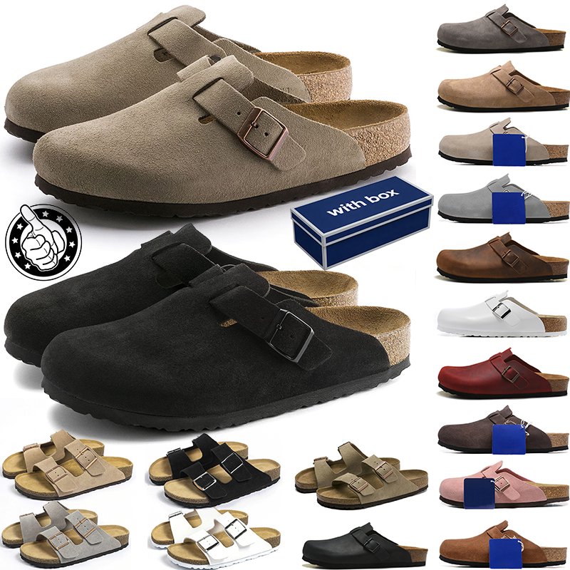with box clogs designers slippers men women slides taupe Black Mink Grey Olive Pink suede non-slip Comfortable sandals outdoor unisex flat slipper size 35-46