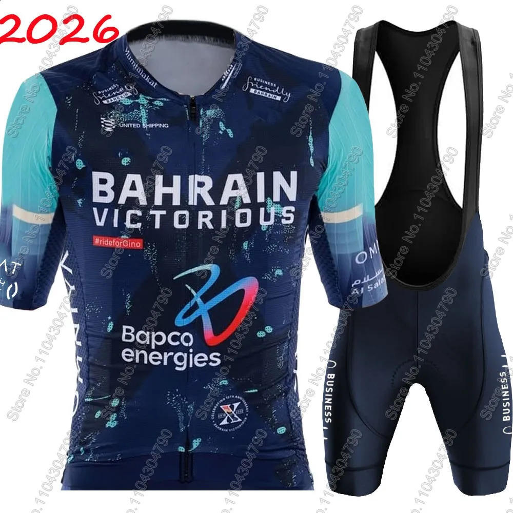 2026 Bahrain Victorious Team Cycling Jersey Set Summer Men Clothing Road Bike Shirts Suit Bicycle Bib Shorts MTB Ropa Maillot 260424