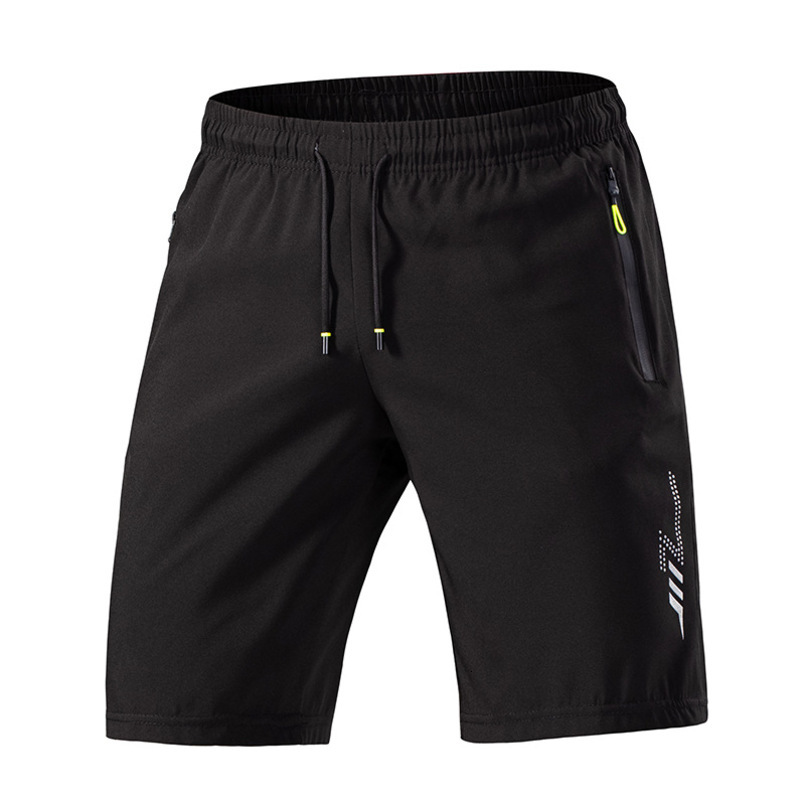 Cross-border European and American style sports running summer loose-fitting ice silk knee-length shorts, men's plus-size quick-dry beach shorts