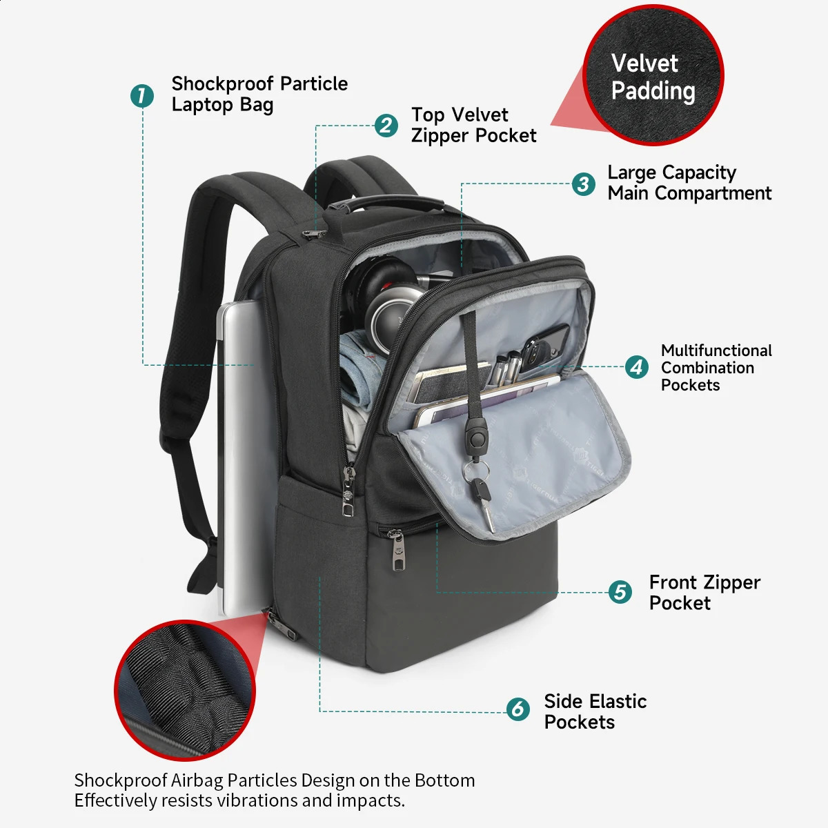 Tigernu Travel Backpacks For Men 156 17 19 Laptop Backpack Male Business Bags School Mochila Knapsack y260615 - view 5