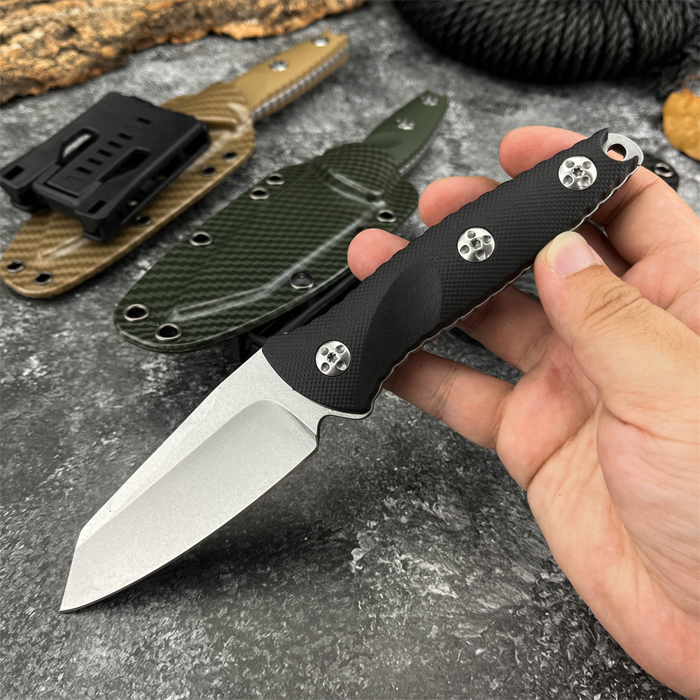 93M high-hardness outdoor straight knife, convenient for hiking, camping, fruit cutting, fishing, and meat cutting