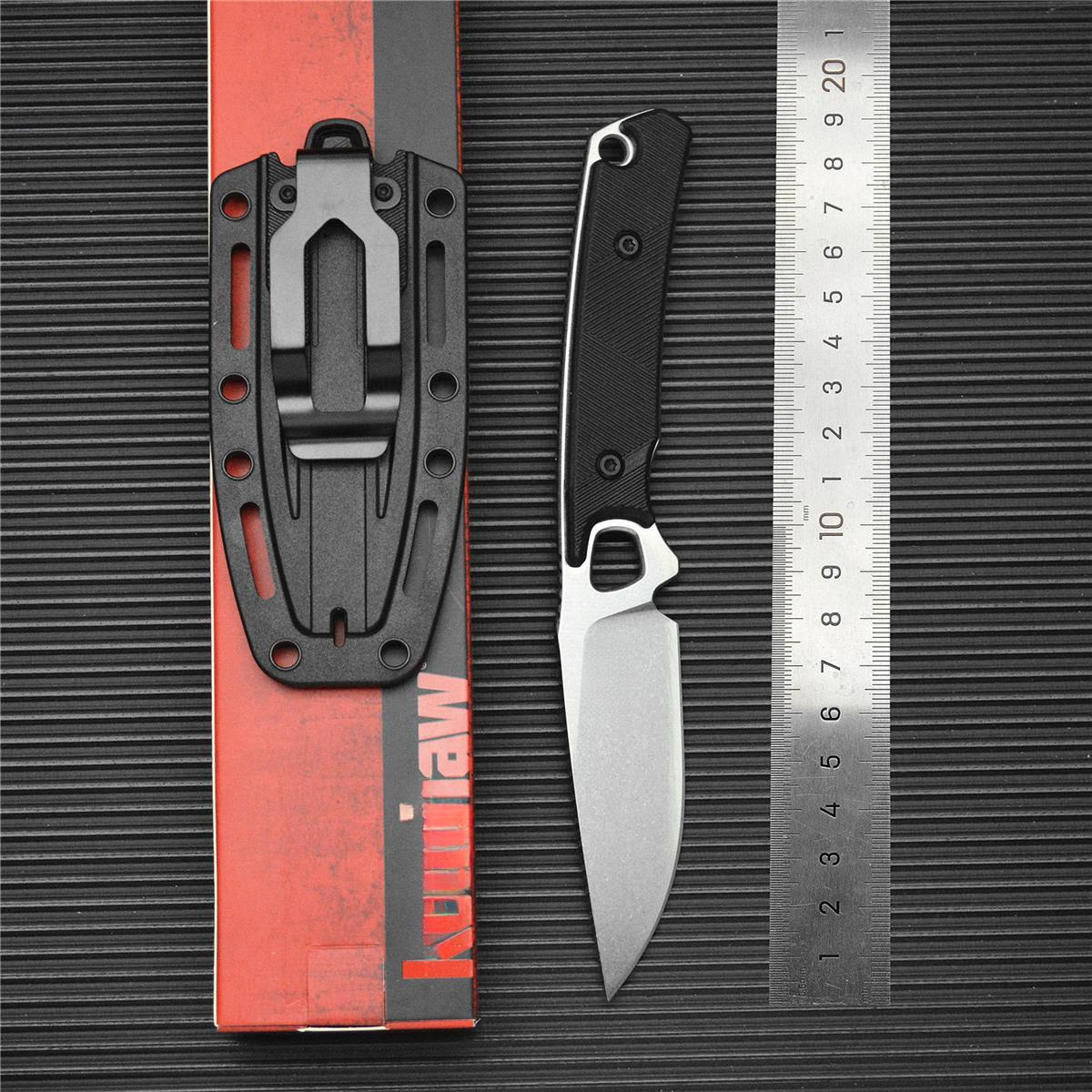 KS 2048 Steppe EDC Fixed Knife 8Cr13Mov Stonewashed Blade Nylon Fiber Handle Portable Tactical Knives Camping Hunting Tool