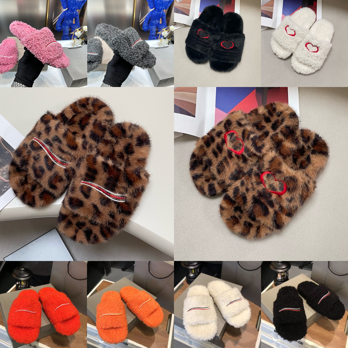 Designer men women Luxury Fur Winter Fluffy Furry Slides Ladies Wool Warm Letters Sandals Comfortable Fuzzy Girl Flip one strap slippers size 35-46