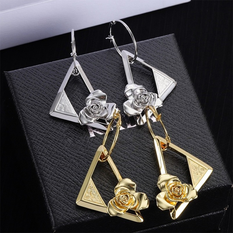 Classic checkered full set square-shaped earrings women luxury designer earrings jewelry women gold earrings wedding gifts