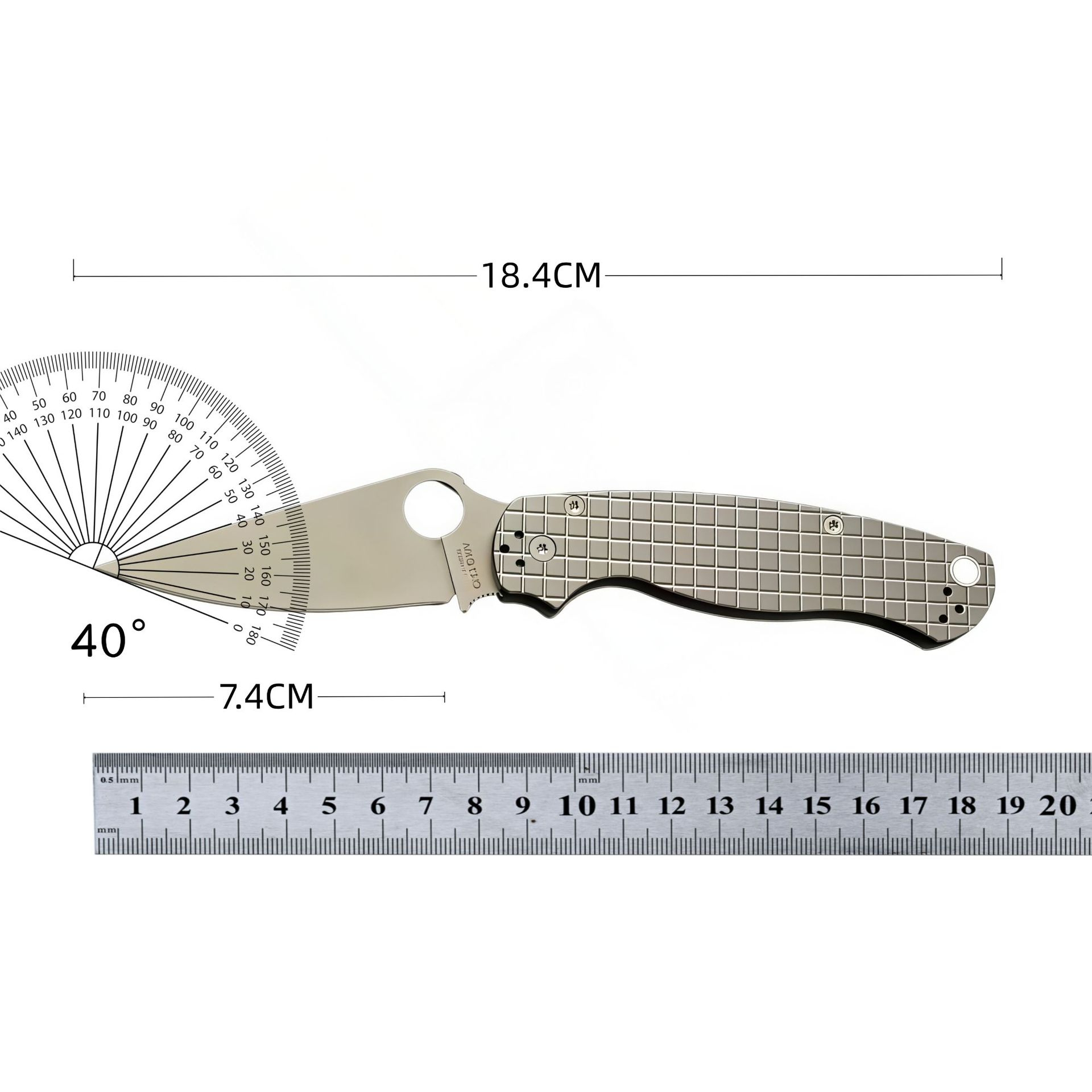 c81 Checkered Aluminum Alloy Handle Folding Knife Outdoor Pocket Knife with Full Steel Handle Camping Hiking Survival Knife Top