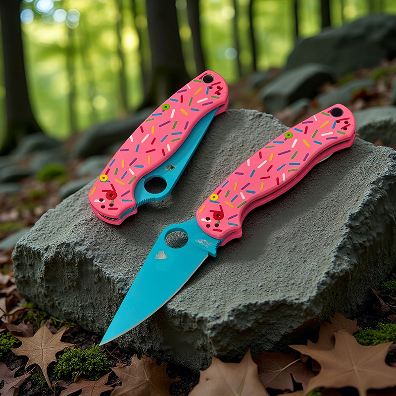 C81 donut folding with aluminum alloy handle, outdoor camping survival knife, high hardness pocket portable knife Pocket Knife