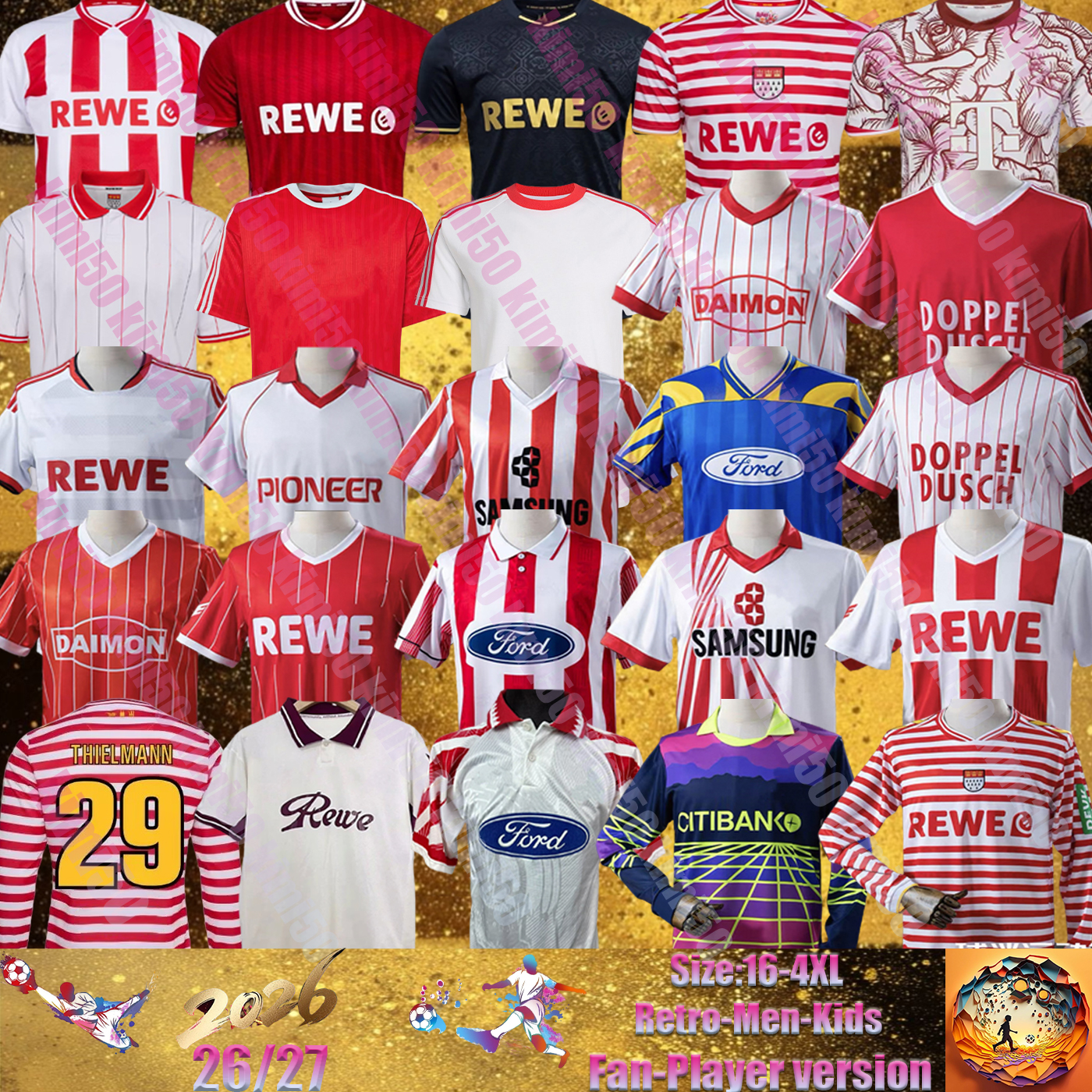 26 27 FC Koln football jersey retro S.EL MALA KAMINSKI BULTER THIELMANN JOHANNESSON WALDSCHMIDT MARTEL ACHE MAINA M.EL MALA CASTRO-MONTES KAINZ men Football shirt kids