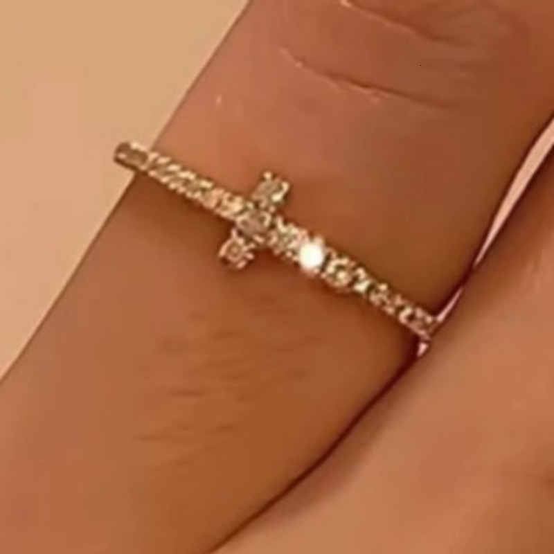 2025 New Open Cross Ring Light Luxury Ring For Women, Versatile, Fashionable, Exquisite, High-End Feel, Same Style As On Little Red Book