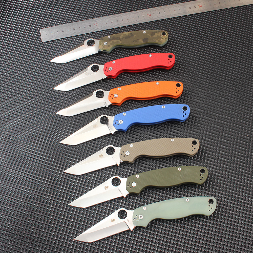 C81 Outdoor Camping Hiking Fishing Survival Sharp Folding Knife G10 Handle Pocket Knife