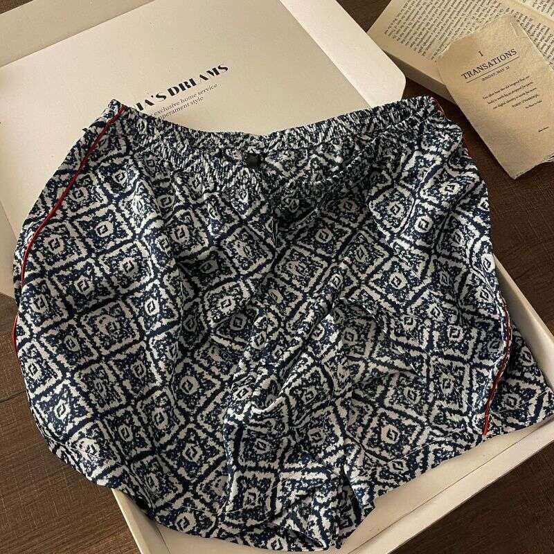 2026 New Niche Korean Ice Silk Pajamas, Retro Ins Sweet Spicy Camisole Shorts Set, Summer Casual Dormitory Loungewear for Women MAKOUFEI
