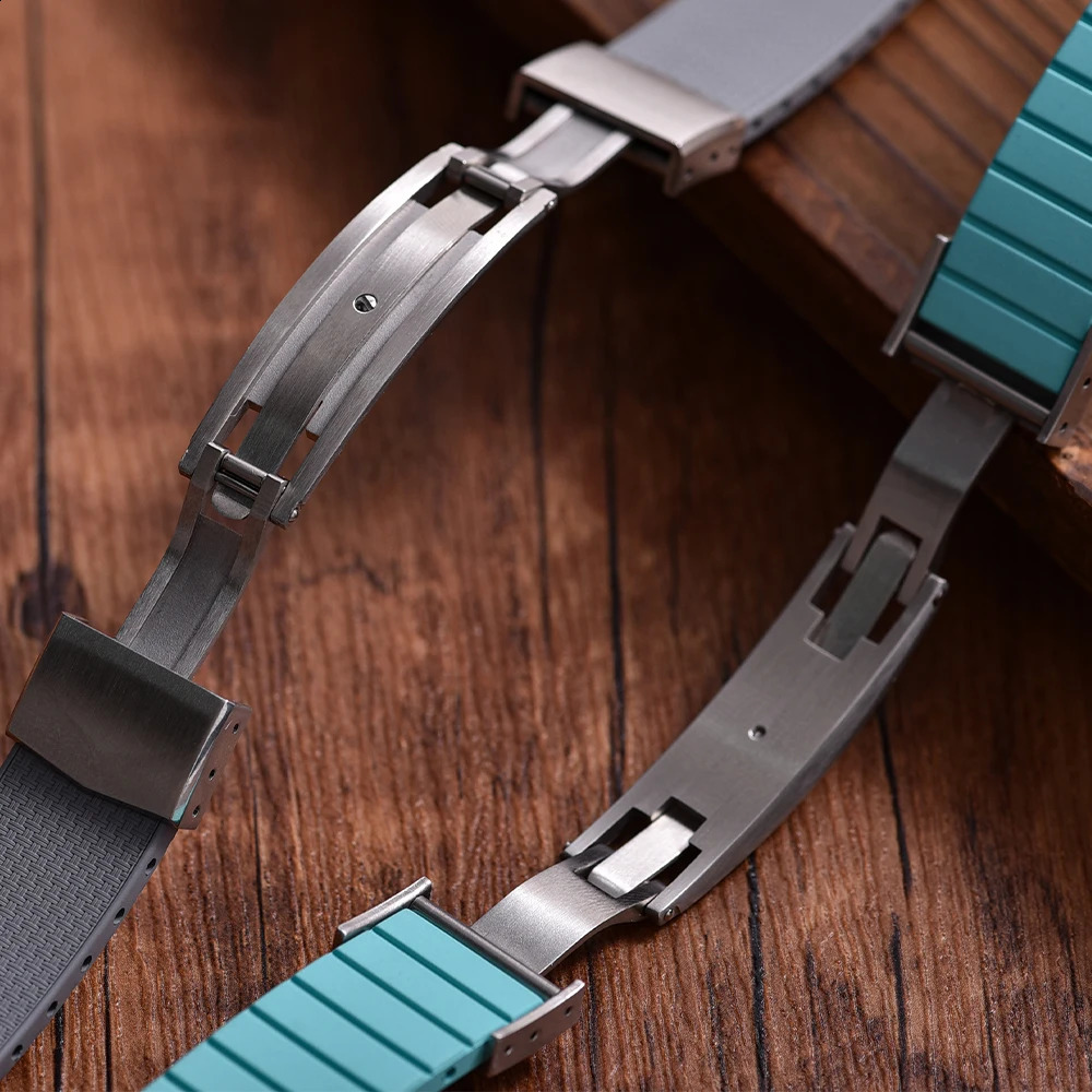 20mm Delugs CTS Fkm Rubber Watch Bands with 4 Color Butterfly Buckle Unique Texture Quick Release Watch Strap for Watch 260422