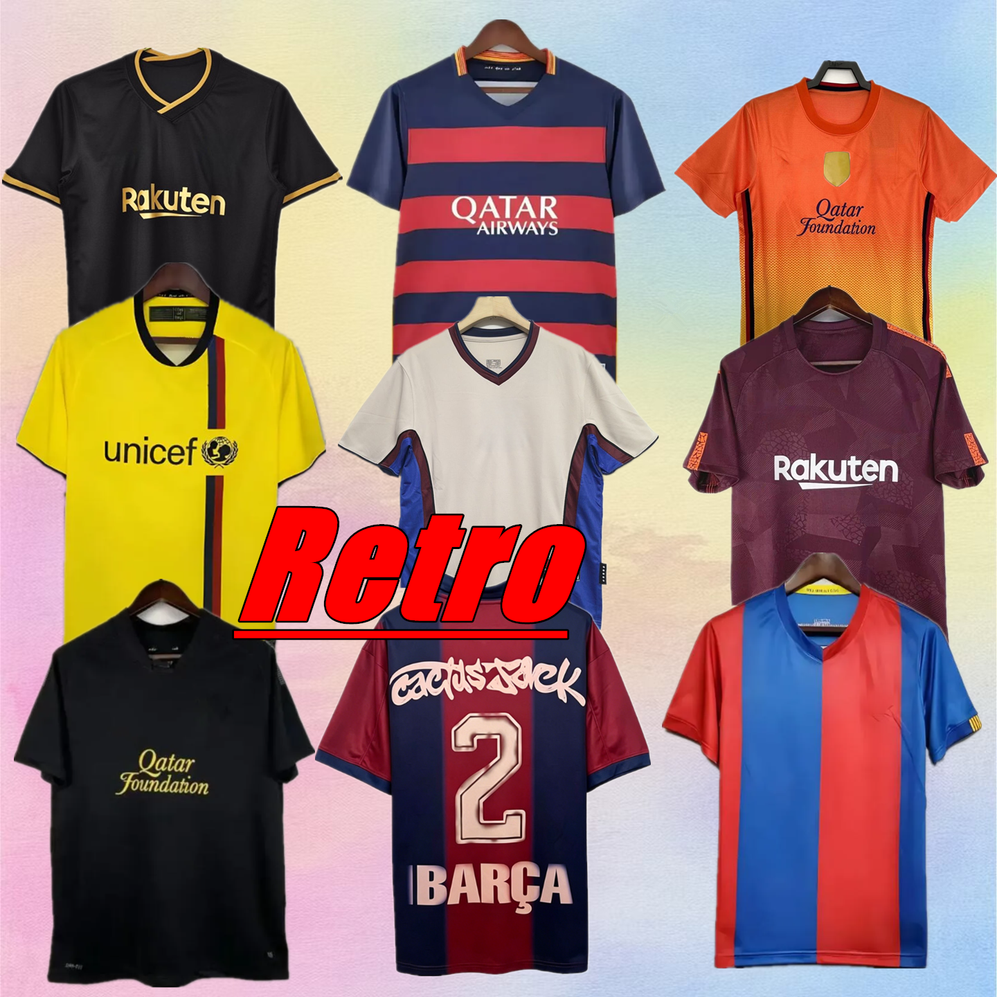 barcelona retro jersey Soccer jerseys INIESTA 01 02 03 04 05 06 07 08 09 10 11 12 13 14 15 16 17 18 19 vintage Men football shirt