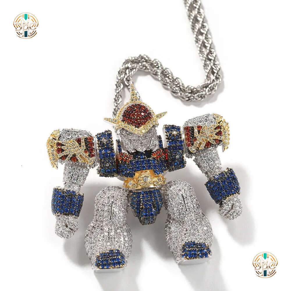 Hip Hop 3D Dragon Warrior Pendant Necklace TopBling Zirconia Real Gold Plated Boy Mens Jewelry - view 4