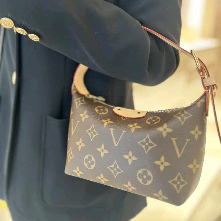 Designer shoulder wallet handbag chain bag Mirror Quality Underarm Women Baguette Bag Brown Flower luxury purse classic clutch