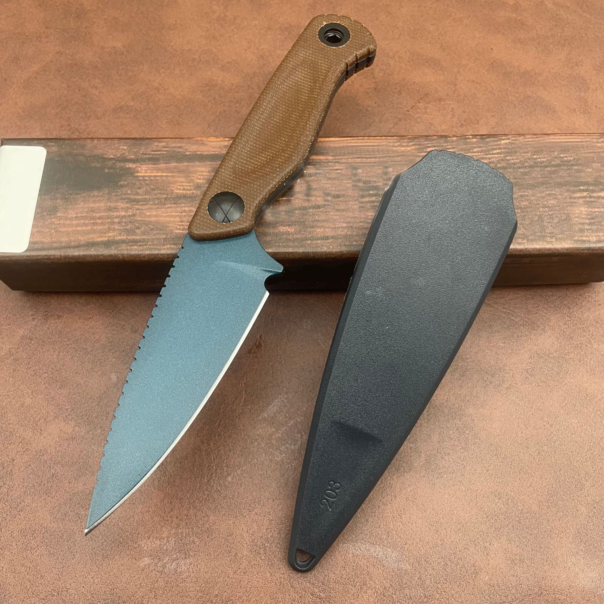 New BM 203BT Fixed Blade Knife with Sheath D2 Steel Blade G10 Handle Outdoor folding knife EDC Camping Knife Hiking Hunting Survival Tools - view 4