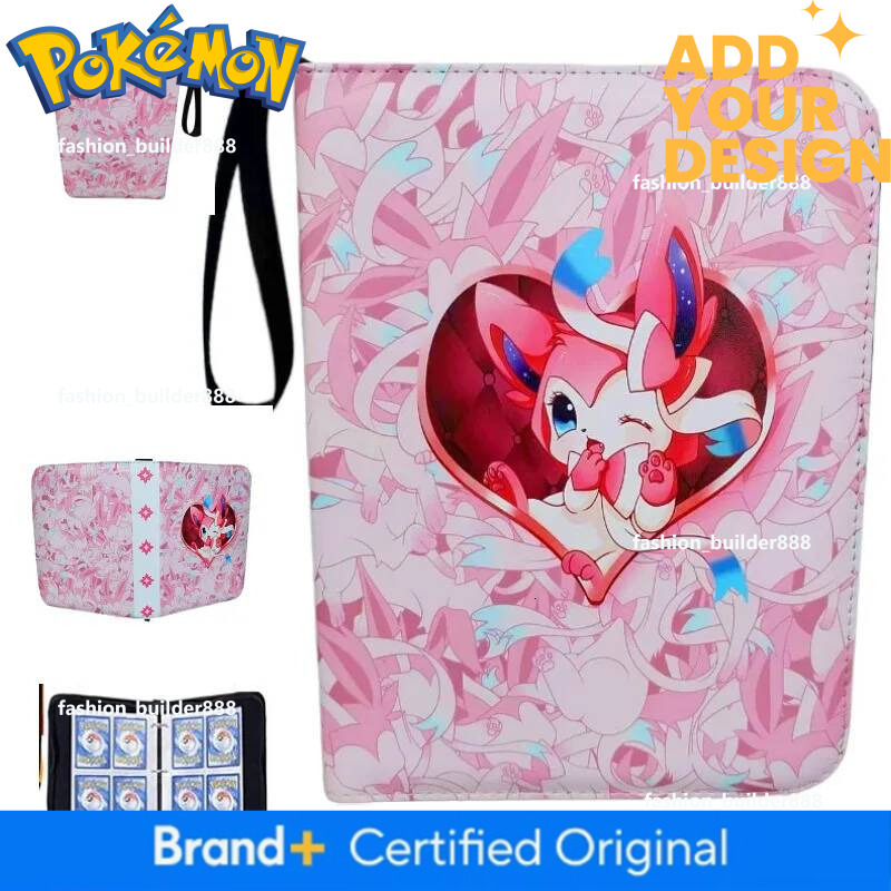Four-Grid Pokemones Card Collection Album Binder Card Album Book Cartoon Pu Zipper Photo Album File Anime Peripheral Toys Gift