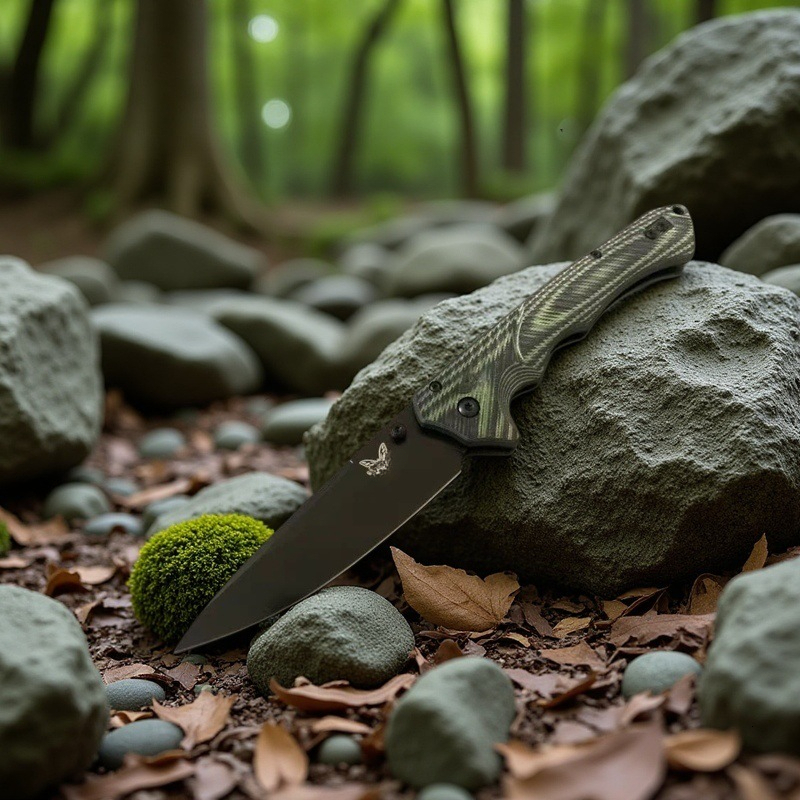 New BM 615BK-1401 Outdoor Tactical Fixed Blade Knife D2 Blade G10 Handle EDC Jungle Hunting Cutting Survival Tools with Sheath