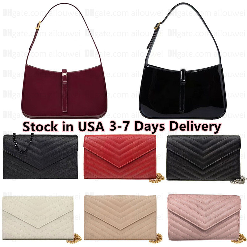 Designer Le5a7 Hobo Armpit Bag Classic Woc Envelope Leather Shoulder Handbags Lady Black Red Burgundy Wine Luxury Fashion Le 5 a 7 Bags