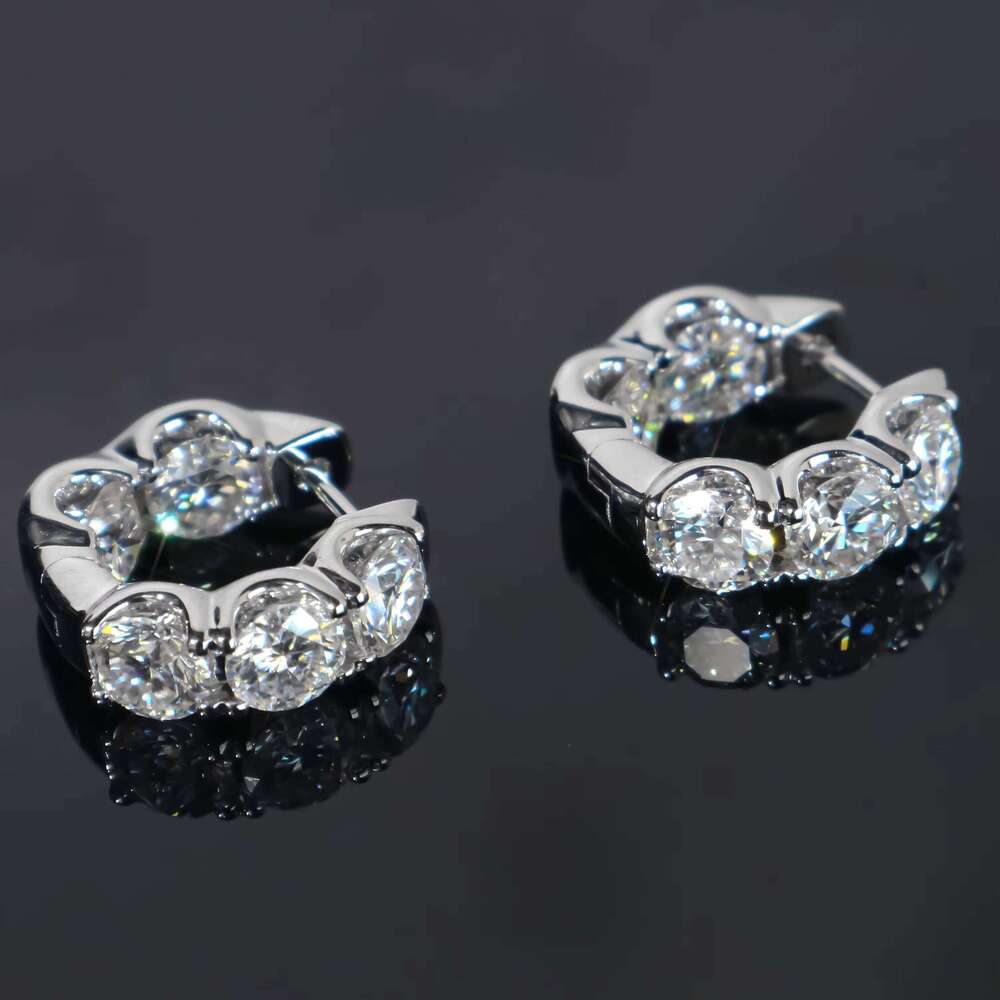 High Quality Hip Hop VVS GRA Certificated Luxury Hoop Wedding Ice with VVS moissanite Earrings