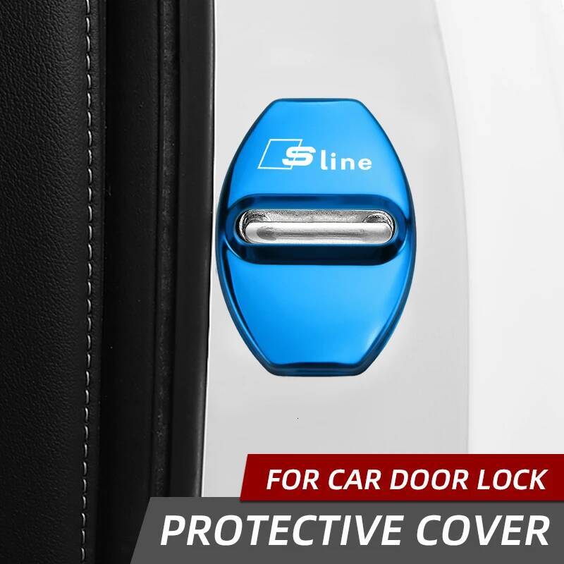 4Pcs Car Door Lock Cover Protector Case Trim for Audi A3 A4 A5 A6 A7 Q3 Q5 Q7 TT S4 S5 RS3 RS4 RS5 etc