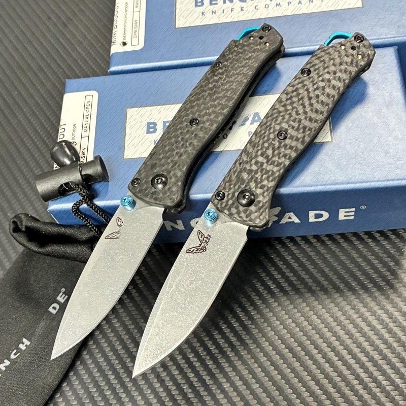 BM 533-3 Folding Tactical Knife Damascus Steel Blade Bugout Knife Carbon Fiber Handle Pocket Outdoor Camping Self-defense Knives Pocket Knife