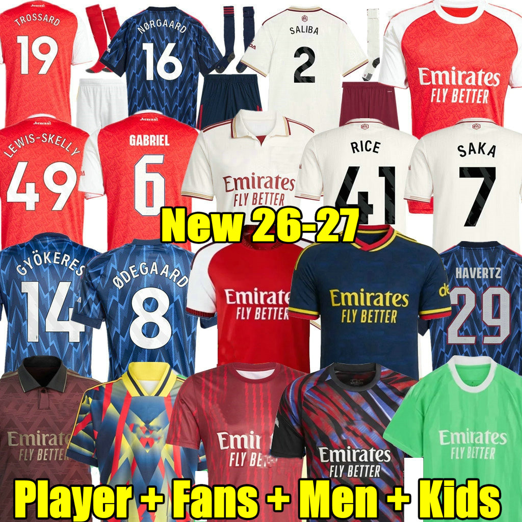 3XL 4XL GYOKERES 25 26 SAKA soccer jersey RICE STERLING MARTINELLI 2025 2026 football shirt JORGINHO ZINCHENKO SALIBA HAVERTZ ARSEns CALAFIORI Men Kids kit TROSSARD