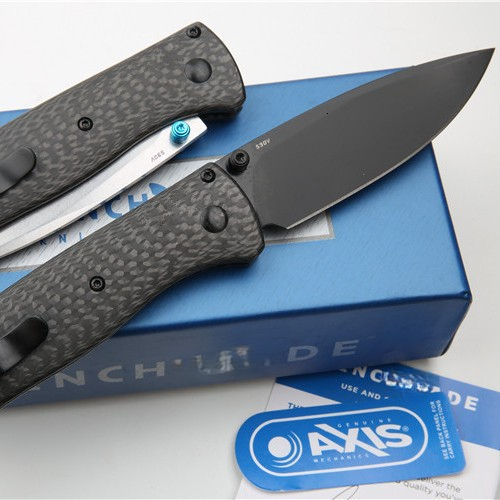 BM 535-3 carbon fiber handle Damascus steel blade outdoor camping Hiking Tactical Tool Rescue multi-purpose pocket folding knife