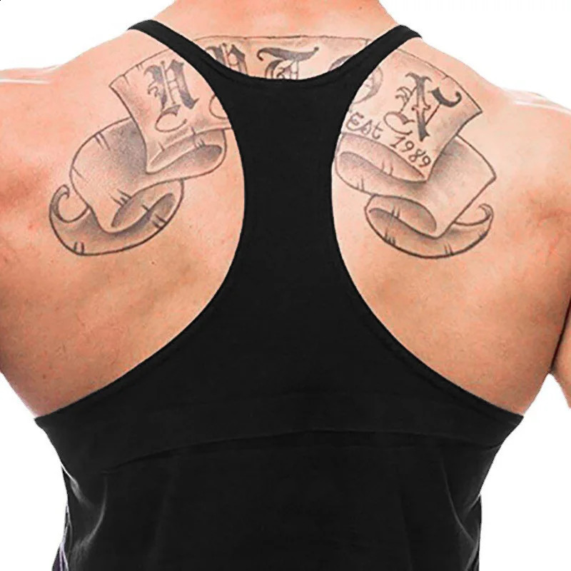 Muscle Fit Workout Tank Top Cross-Border Mens Training Vest Breathable Sleeveless Shirt for Gym Sweat-Wicking Summer Singlet 260424 - view 3