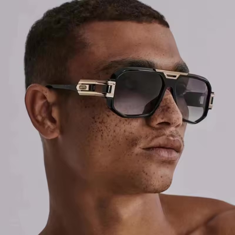 Cross-Border Export New Modern Retro Large Frame Men's Sunglasses Ins Style Street Style Big Brand Ink Steampunk Oversized Pilot UV Protection CB