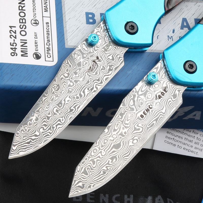 BM 945- Gold Mini Class O Sbor Ne Folding Knife 2.92" Vg10 Damascus Blade Carbon Fiber Handle Outdoor Hunting Camping Knife Pocket Knife