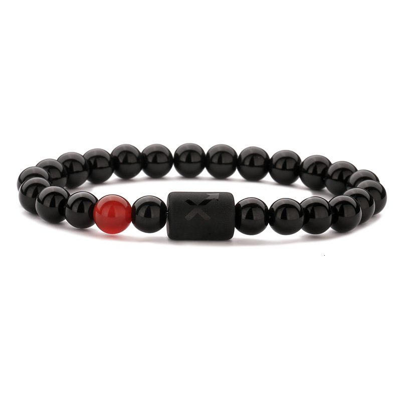 Mens Bracelet Designer Bangle Luxury Bracelet Designer Zodiac Agate Tiger Eye Agate Mixed Beads Elastic Bracelet Natural Stone Jewelry Birthday Gift