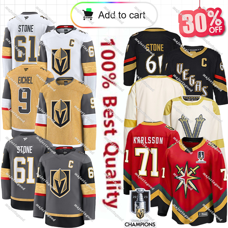 golden knights jerseys #93 Mitchell Marner vegas hockey jersey #61 Mark Stone Jack Eichel Ilya Samsonov Dorofeyev William Karls Hertl golden knights Adin Hill jerseys