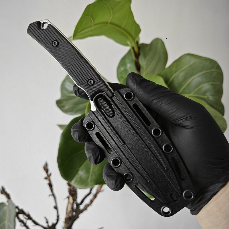 KS 2048 Steppe EDC Fixed Knife 8Cr13Mov Stonewashed Blade Nylon Fiber Handle Portable Tactical Knives Camping Hunting Tool