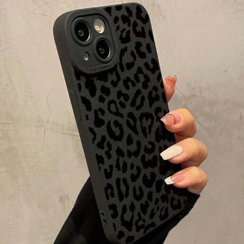 Compatible with Apple 16 Pro Max Creative Personality Leopard Print Phone Silicone 15 Soft Case 14 Shockproof 13 New Model 12 Small