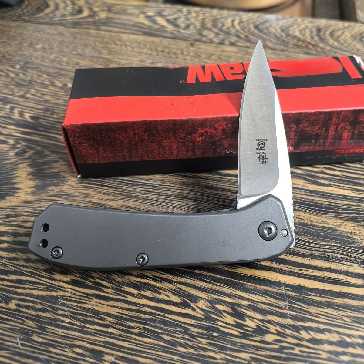 KS 3870 Amplitude Assisted Flipper Knife 8Cr13Mov Blade 420 Steel Gray Handle Self-defense Utility Hunting Folding Knife