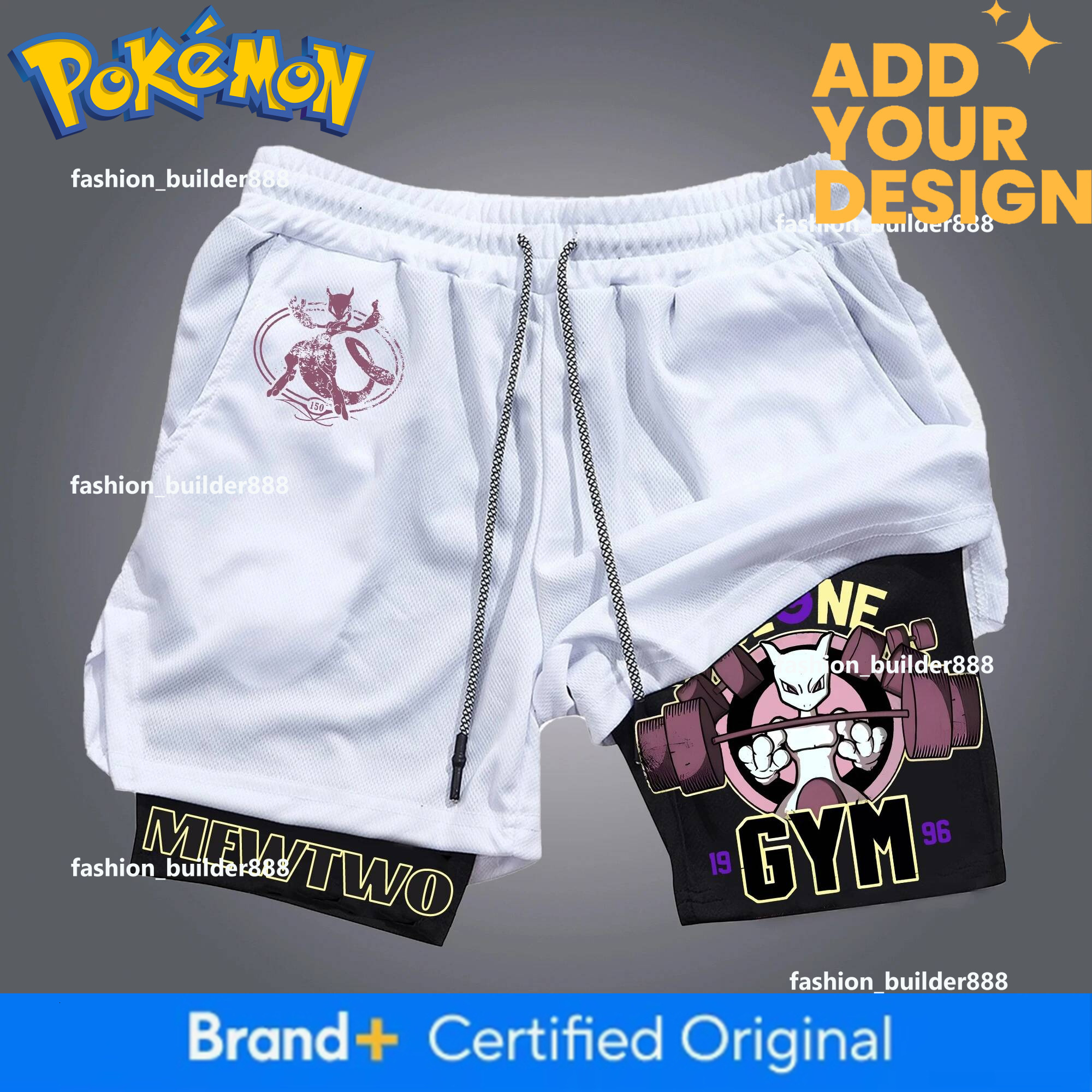 PokeMon Fitness Pikachu Shorts For Men And Women Couple