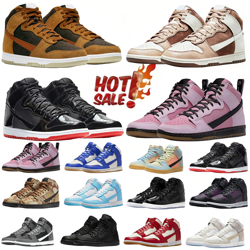 Designer Shoes high top trainers running for Men Women Panda White Black Gum Grey Fog Medium Olive Court Purple Outdoor Sports Sneakers 36-45
