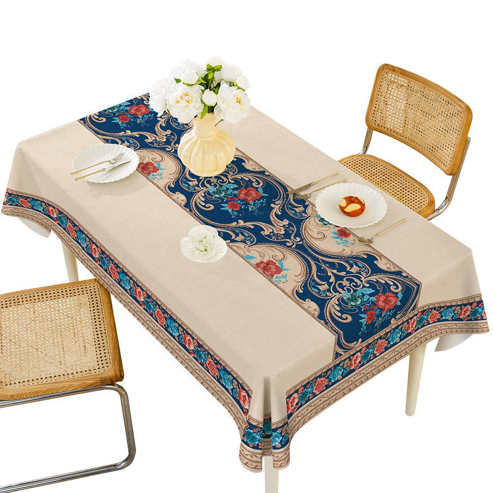 YL-38550 Custom Rectangular Tablecloth, Waterproof, Oil-proof, Wash-free, Household PVC Coffee Table/Dining Table Cloth, Wholesale