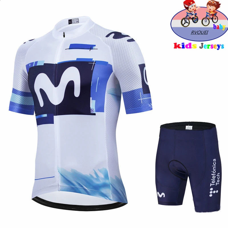 Baby Movistar Team Kids Cycling Jersey Set Boys Girls Cycling Clothing Children Road Bike Shirts Suit Bicycle Pants MTB Maillot 260423