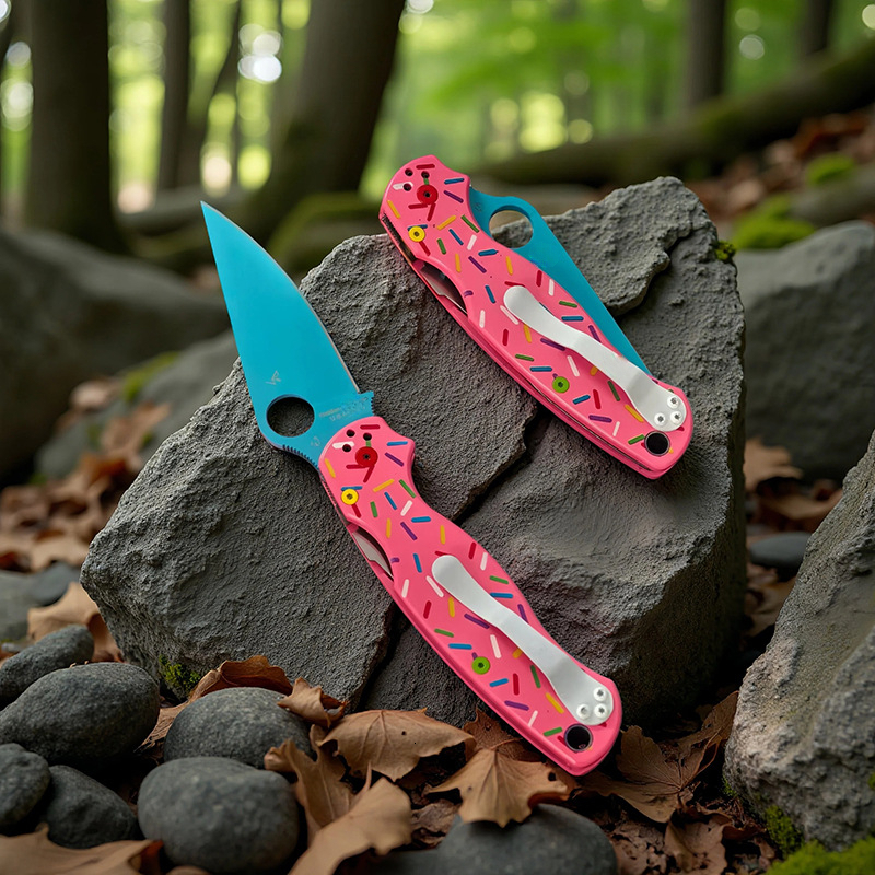 C81 donut folding with aluminum alloy handle, outdoor camping survival knife, high hardness pocket portable knife Pocket Knife