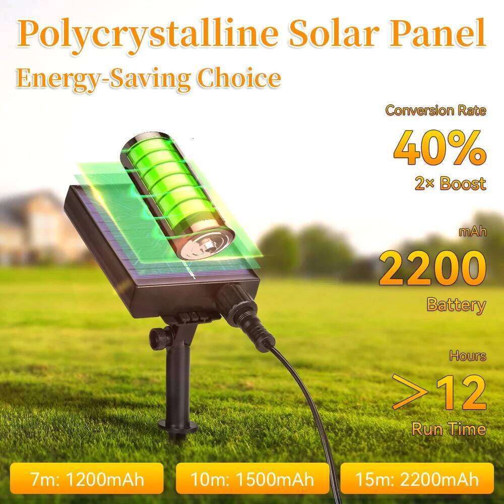 Outdoor Solar Light IP65 Waterproof E12 Bulb Garden String Lamp Remote Control Christmas Fairy Lights for Yard Decor Lighting