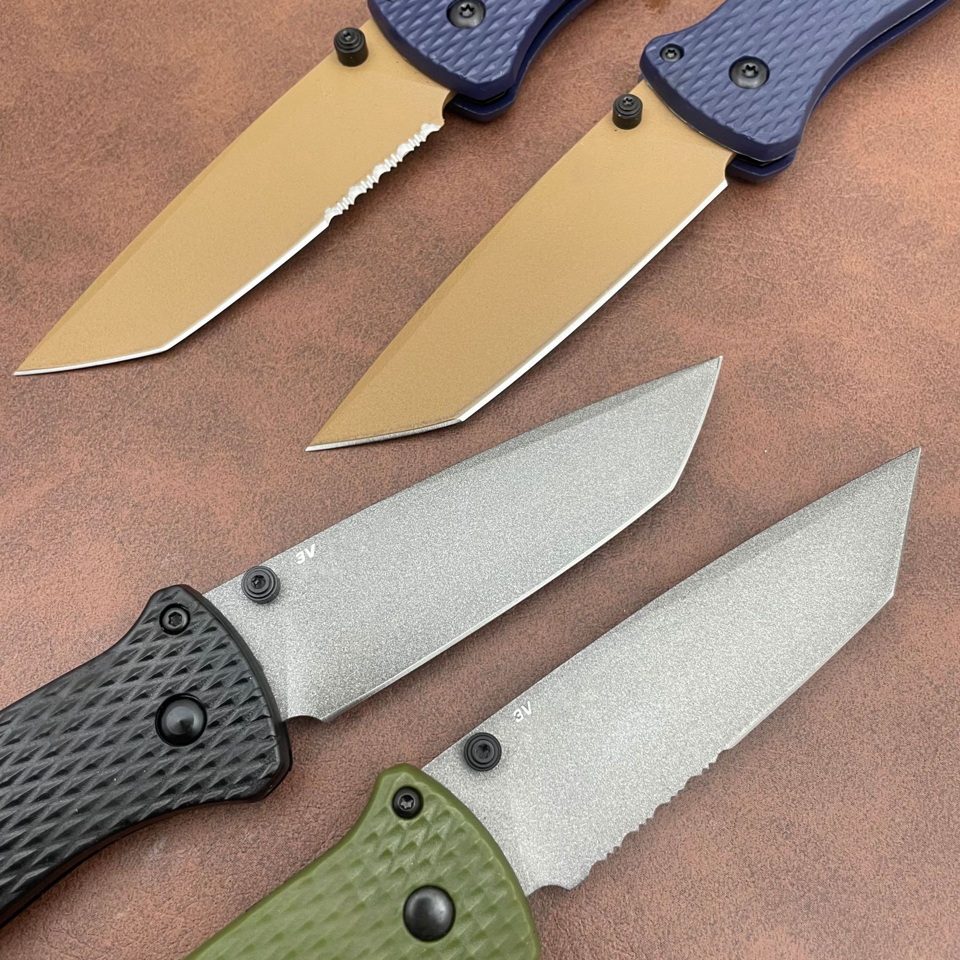 BM 537 Folding Pocket Knife Drop Point Flat Blade Nylon Fiber Handle Hunting Camping Tactical Combat Self-Defense Multi-Function