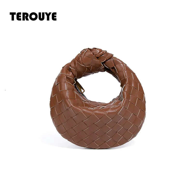 Summer New Women's Mini Handbags Woven Croissant Knotted Dumpling Convenient Lipstick Bags TEROUYE
