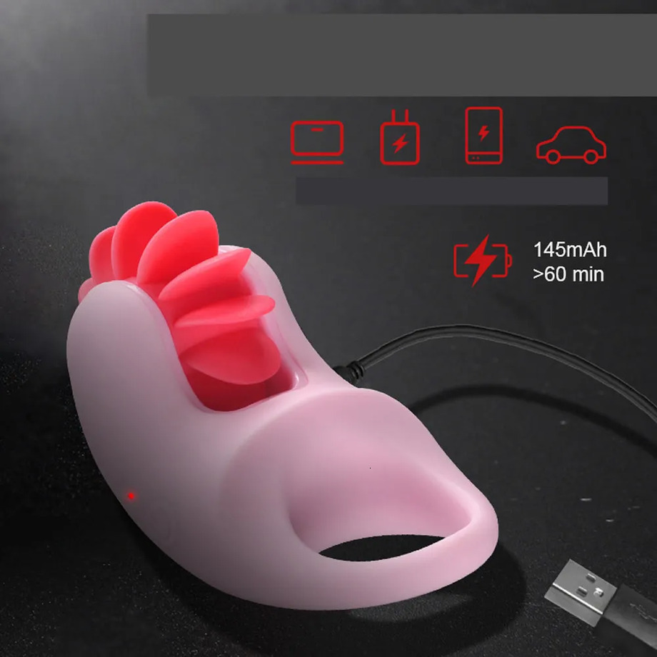 adult toys 2026 New 10 Speeds Vibrators Penis Cock Rings Sex Toys For Couple Male Delayed Ejaculation Rotation Clitoris Stimulator Tongue Licking 1012