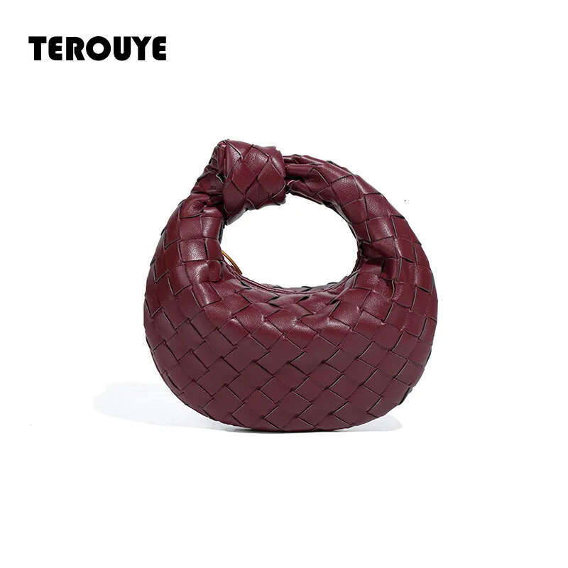 Summer New Women's Mini Handbags Woven Croissant Knotted Dumpling Convenient Lipstick Bags TEROUYE