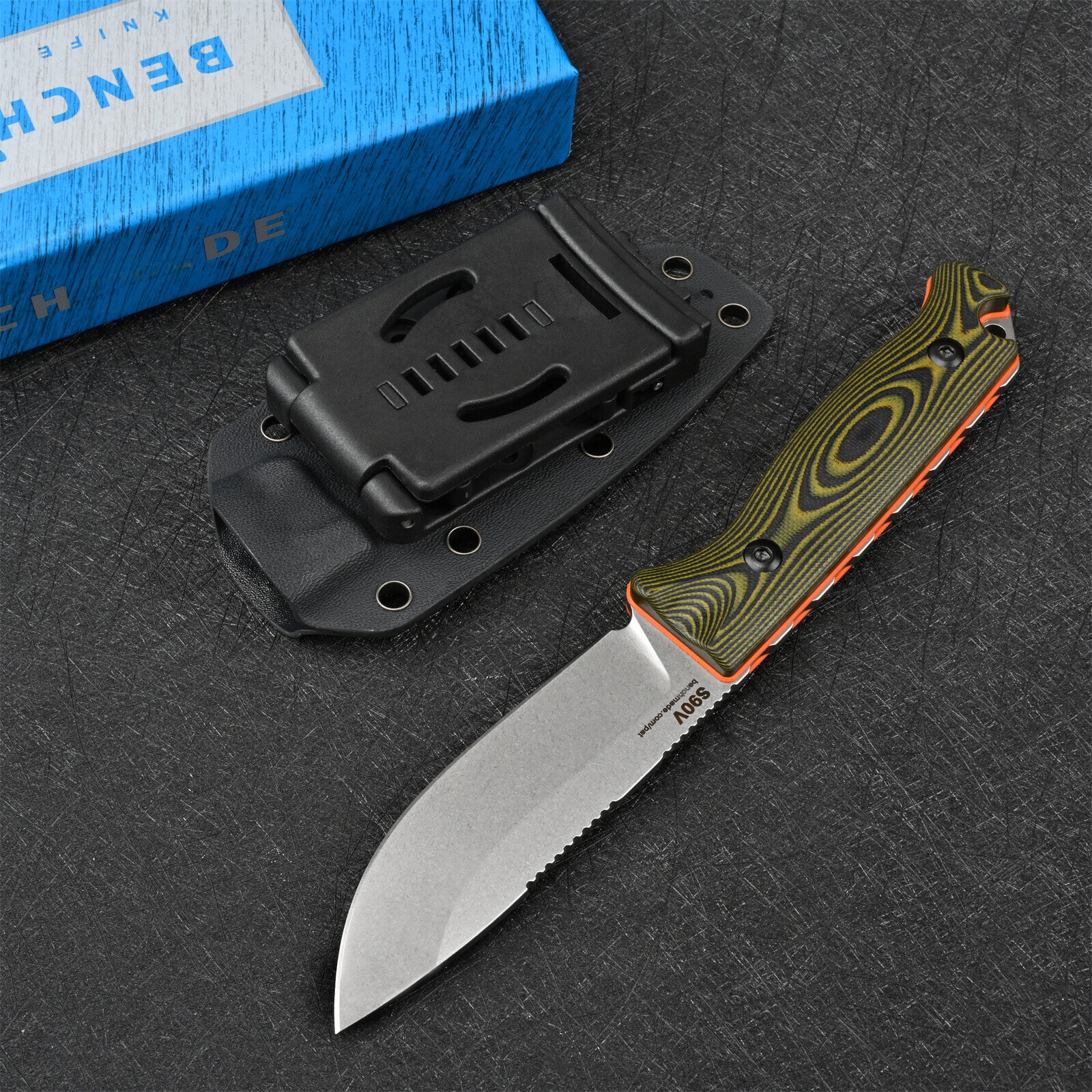 BM 15002 Wilderness Survival Straight Blade Pocket Knife with Sheath Hunting Combat Tools Bushcrafter Outdoor Gift Knives Pocket Knife
