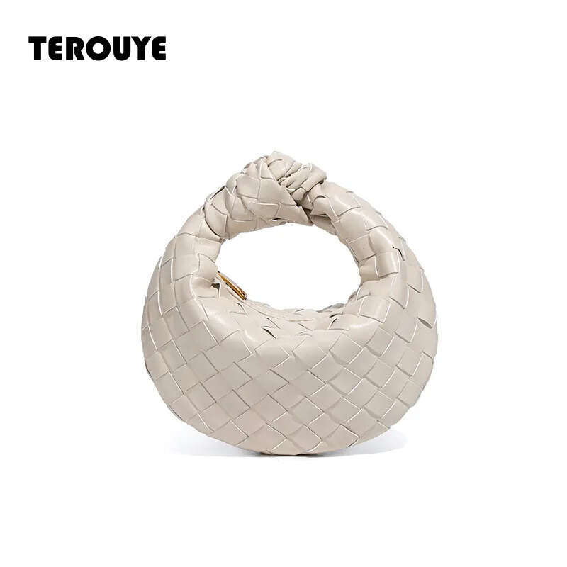 Summer New Women's Mini Handbags Woven Croissant Knotted Dumpling Convenient Lipstick Bags TEROUYE