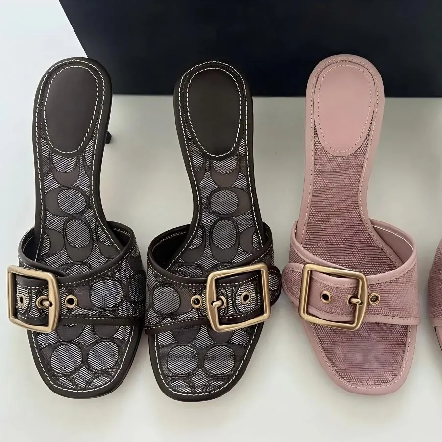 Designer Margot Sandals Women Kitten Heels C Beach Summer LuxuryBuyers' PicksDenim Heel High Leather Slippers Fall Pumps Cute Lady Low Heeled Size 35-42