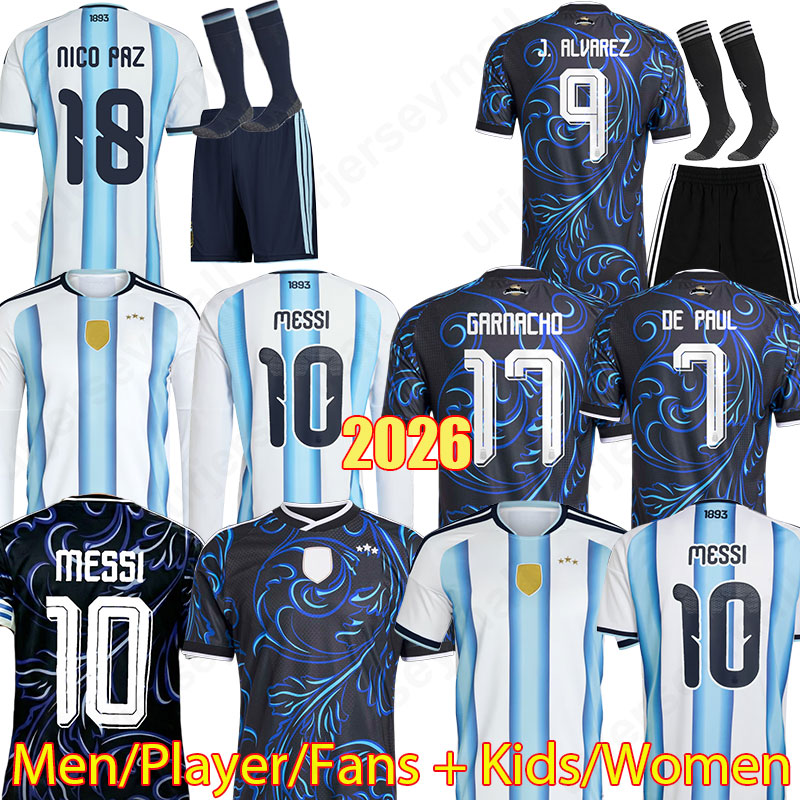 2026 Argentina 3XL 4XL MESSIS soccer Jerseys NICO PAZ MOLINA MARTINEZ Maradona de paul DI MARIA LO CELSO CARBONI MARADONA football shirt Men women Kids kit 331